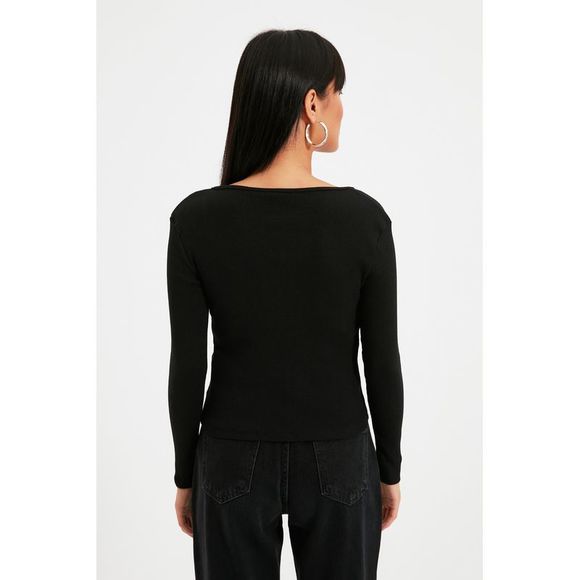 NWT Trendyol Women Slim fit Button placket Knit Blouse - Picture 5 of 13